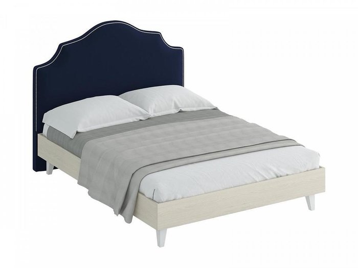 Кровать Queen Victoria со спинкой темно-синего цвета 160х200