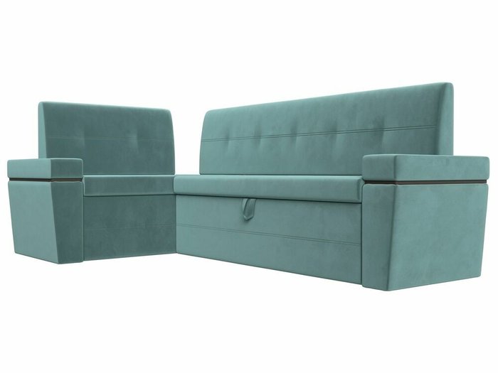 Угловой диван-кровать Деметра бирюзового цвета левый угол - лучшие Угловые диваны в INMYROOM
