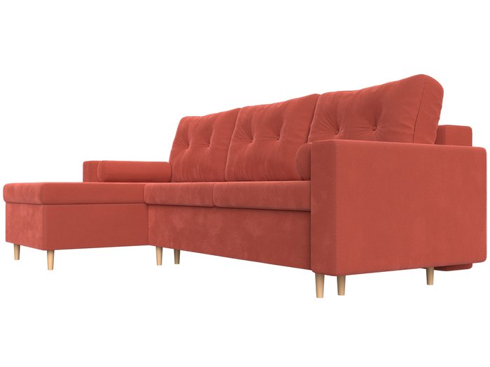 Угловой диван-кровать Белфаст кораллового цвета левый угол - лучшие Угловые диваны в INMYROOM