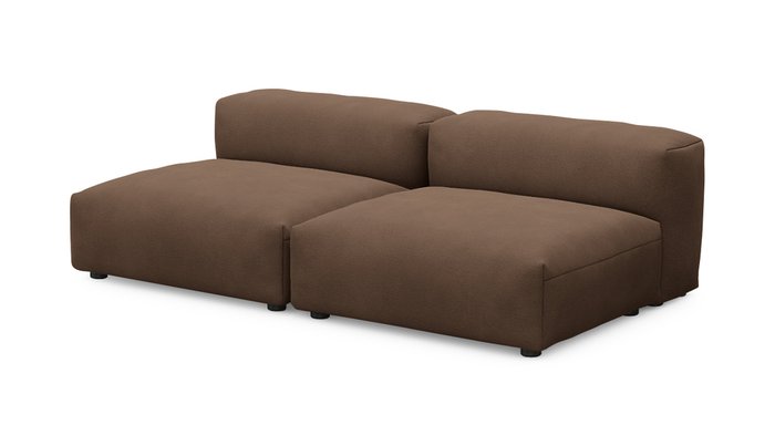 Прямой диван Фиджи сдвоенный коричневого цвета - купить Прямые диваны по цене 45200.0