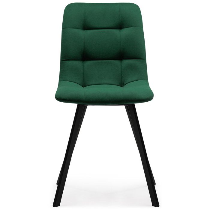 Стул Чилли темно-зеленого цвета на черных ножках - купить Обеденные стулья по цене 4190.0