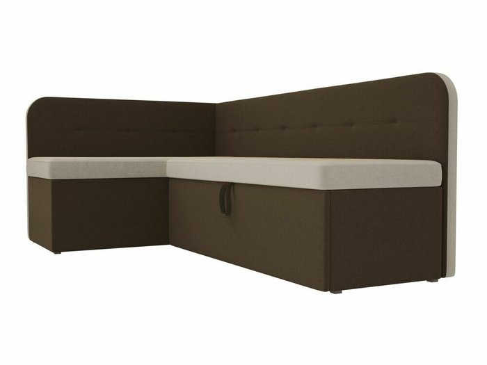 Угловой диван-кровать Форест коричнево-бежевого цвета левый угол - лучшие Угловые диваны в INMYROOM