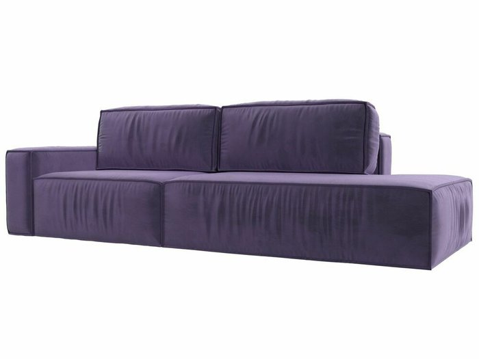 Прямой диван-кровать Прага модерн темно-фиолетового цвета подлокотник слева