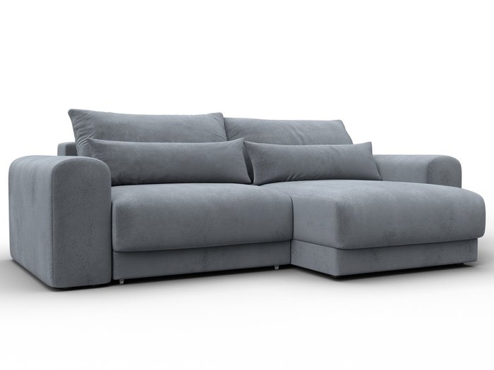 Угловой диван-кровать Лига-056 серого цвета Угловой диван-кровать Лига-056 серого цвета