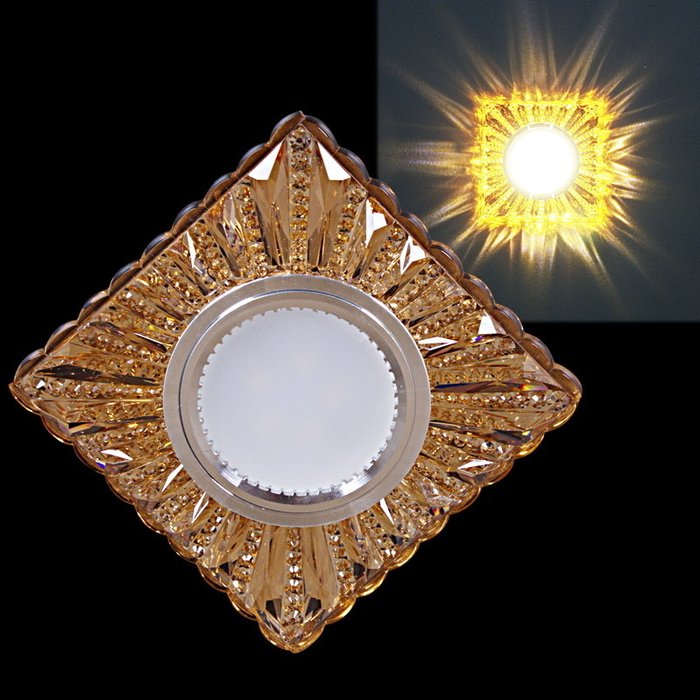 Встраиваемый светильник 12041-9.0-001LD MR16+LED3W TEA (хрусталь, цвет коричневый) Встраиваемый светильник 12041-9.0-001LD MR16+LED3W TEA (хрусталь, цвет коричневый)