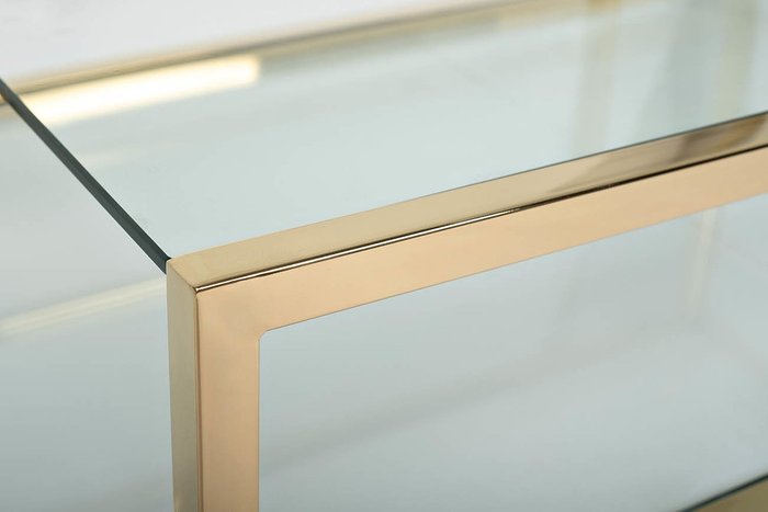 Журнальный стол из стекла и стали золотого цвета - лучшие Журнальные столики в INMYROOM