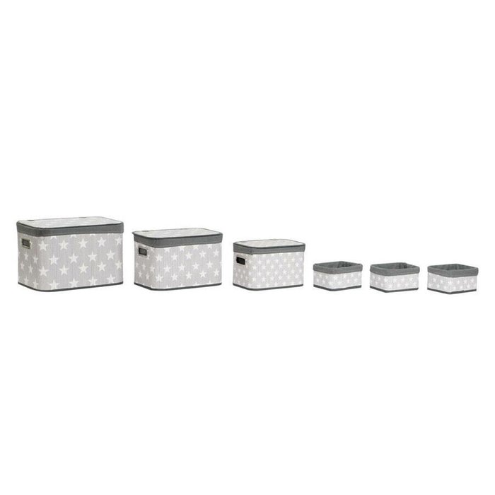 Набор корзин DKD Home Decor Белый Серый Бамбук Деревянный MDF Звезды 51 x 35 x 33 cm Набор корзин DKD Home Decor Белый Серый Бамбук Деревянный MDF Звезды 51 x 35 x 33 cm