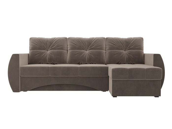 Угловой диван-кровать Сатурн коричневого цвета правый угол - купить Угловые диваны по цене 53990.0