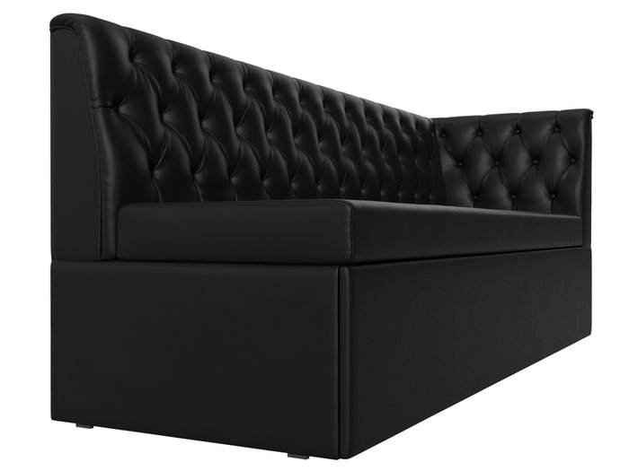 Диван-кровать Маркиз черного цвета (экокожа) с углом справа - лучшие Прямые диваны в INMYROOM