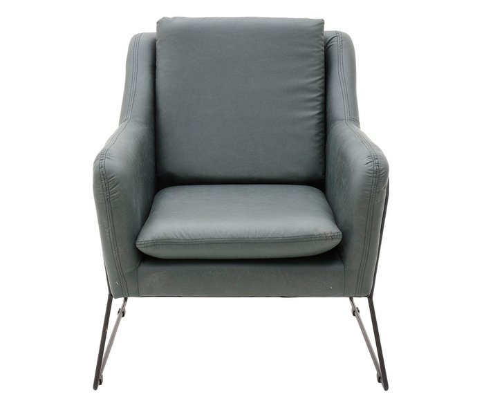 Интерьерное кресло серого цвета на металлических ножках