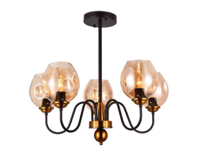 Люстра на штанге Traditional TR9057 (стекло, цвет янтарный)