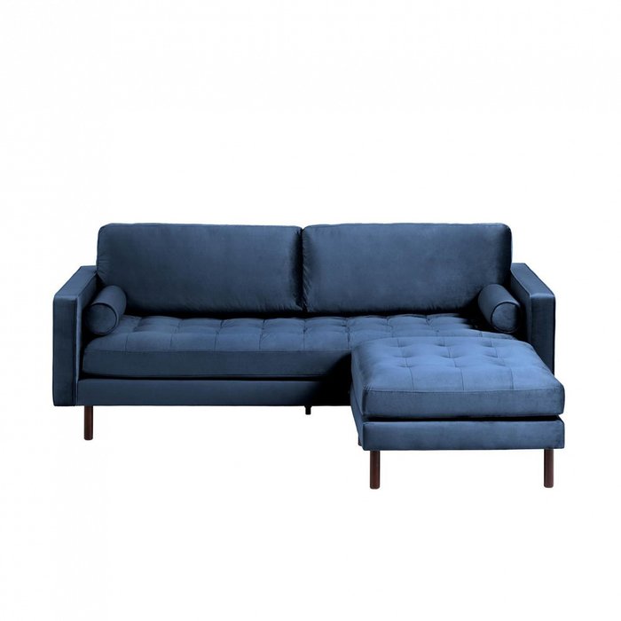 Прямой диван Bogart Blue velvet с пуфом - купить Прямые диваны по цене 196990.0