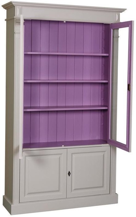 Книжный шкаф Брюгге серо-сиреневого цвета