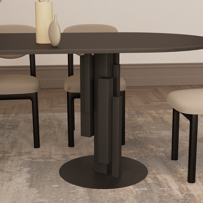 Обеденный стол Город черного цвета - купить Обеденные столы по цене 120960.0