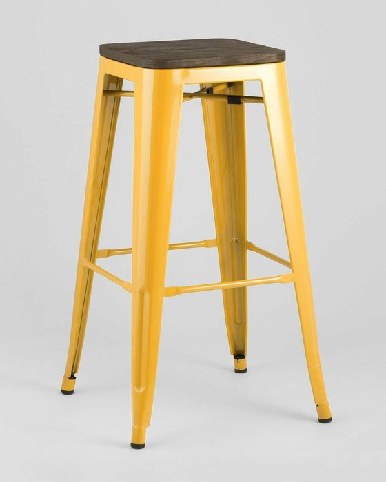 Барный стул Tolix Wood желтого цвета - купить Барные стулья по цене 6290.0