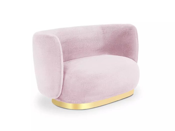 Диван Lucca розового цвета с золотым основанием - купить Прямые диваны по цене 70560.0