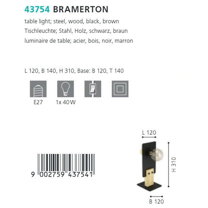 Лампа настольная Eglo Bramerton 43754 - лучшие Настольные лампы в INMYROOM