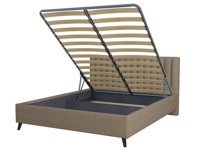 Кровать Laxo 160х200 темно-бежевого цвета с подъемным механизмом - купить Кровати для спальни по цене 32483.0