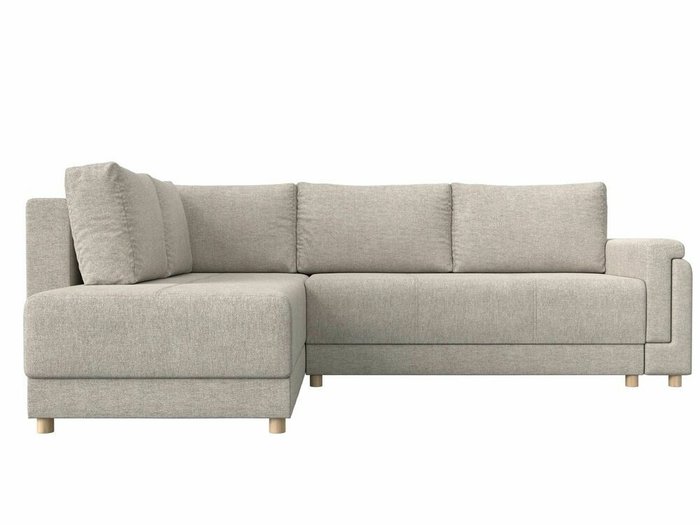 Угловой диван-кровать Лига 024 бежевого цвета левый угол - лучшие Угловые диваны в INMYROOM