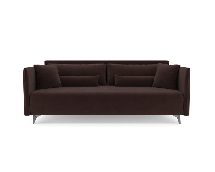 Прямой диван-кровать Майами темно-коричневого цвета - купить Прямые диваны по цене 40690.0