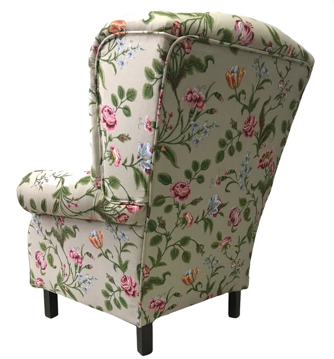 Кресло Розарий светло-серого цвета с цветами - лучшие Интерьерные кресла в INMYROOM