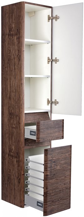 Шкаф-пенал Атлантика коричневого цвета - купить Пеналы для ванной комнаты по цене 29765.0