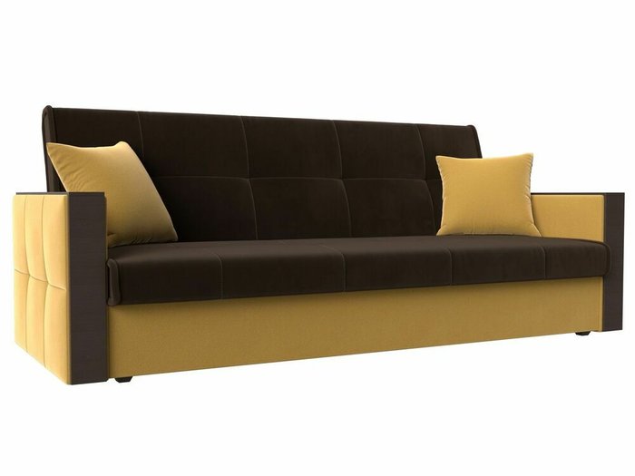 Прямой диван-кровать Валенсия желто-коричневого цвета