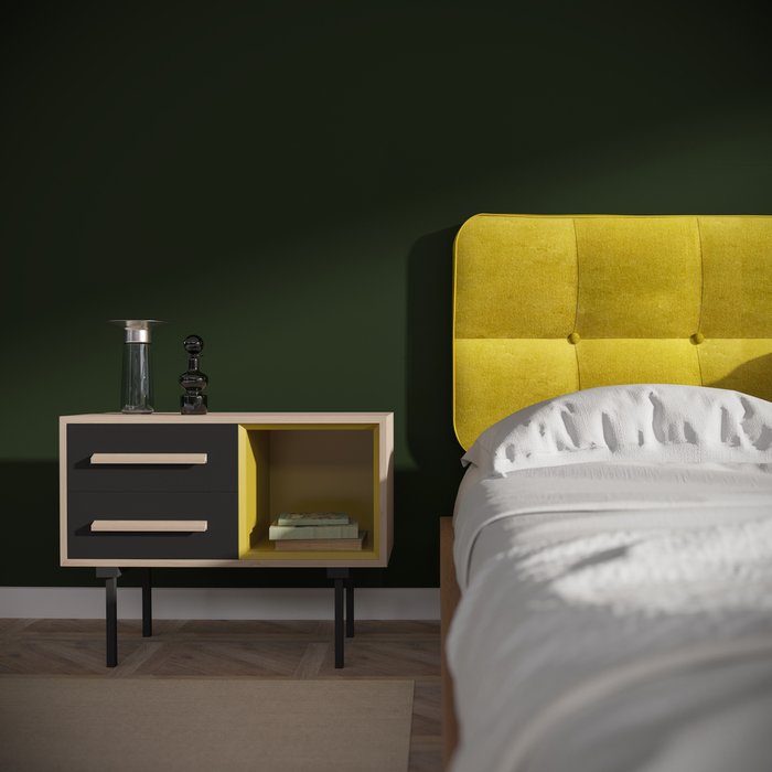 Кровать Tube желтого цвета 200х200 - купить Кровати для спальни по цене 125730.0