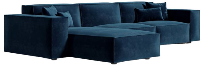 Угловой диван Quadrum темно-синего цвета