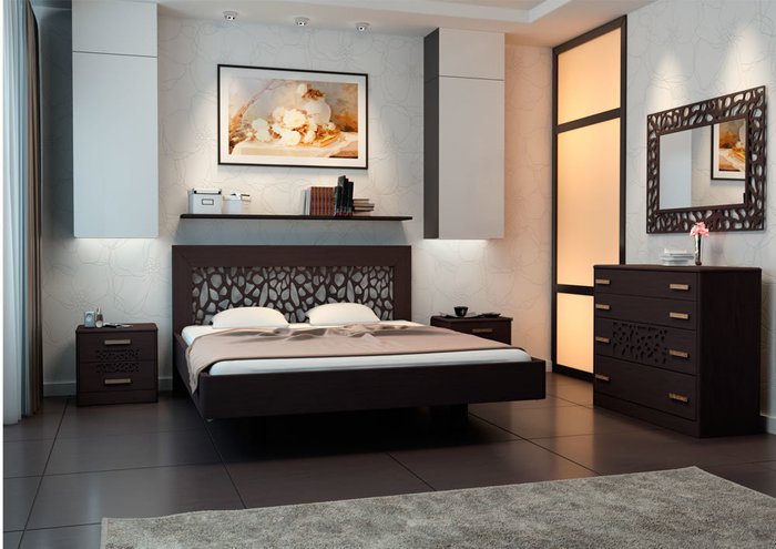 Кровать Веро бук-каштан 160х200 - лучшие Кровати для спальни в INMYROOM