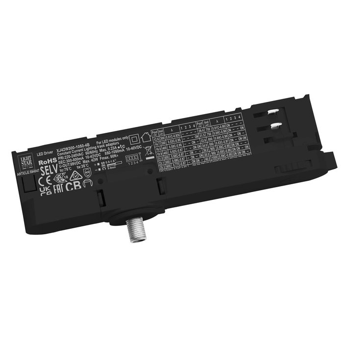 ALTA/QUATTRO Адаптер для трековой системы, с драйвером и DIP-switch, трехфазный, пластик, черный