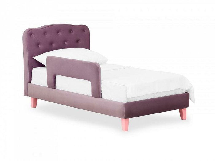 Кровать Candy 80х160 сиреневого цвета с розовыми ножками - купить Одноярусные кроватки по цене 28620.0