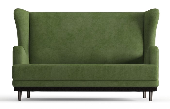 Диван прямой Грэмми в обивке из велюра зеленого цвета  - купить Прямые диваны по цене 17990.0