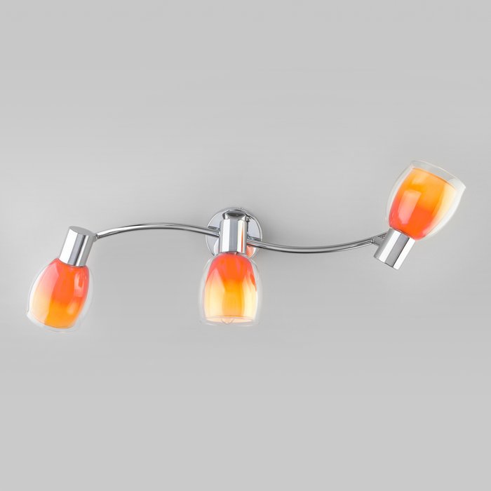 Настенный светильник со стеклянными плафонами 20119/3 оранжевый - купить Накладные споты по цене 1260.0