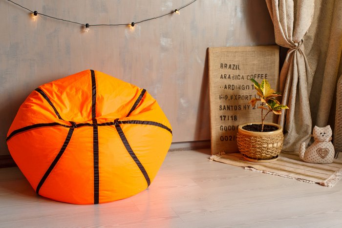 Кресло Мяч баскетбольный оранжевого цвета - купить Бескаркасная мебель по цене 3890.0