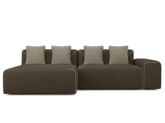 Угловой диван-кровать левый Portu темно-коричневого цвета