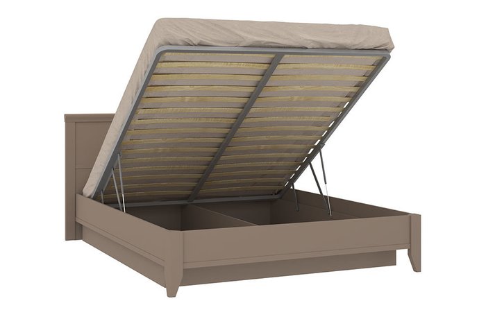 Кровать с подъемным механизмом Кантри 140х200 бежевого цвета - лучшие Кровати для спальни в INMYROOM