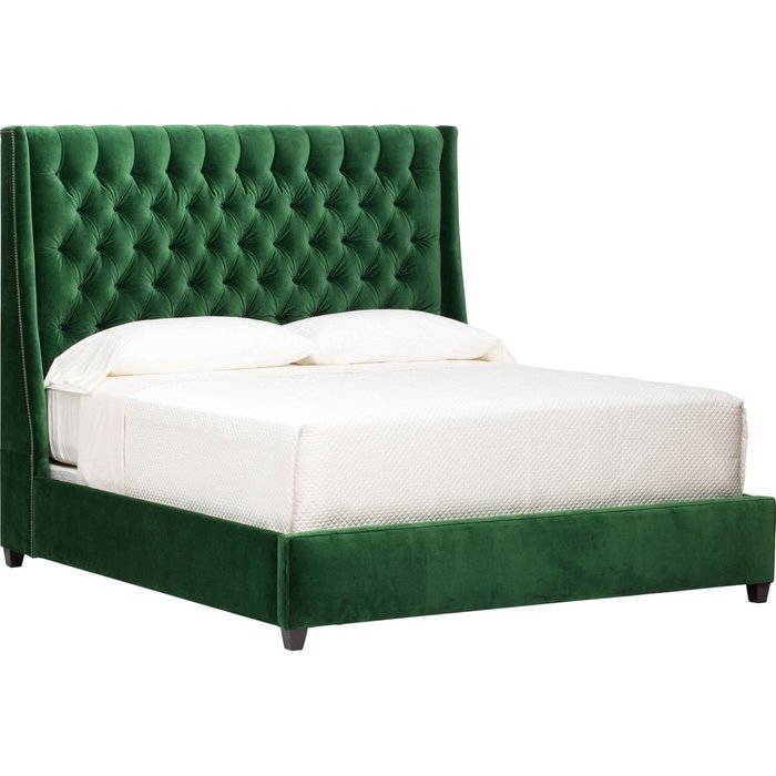 Кровать Amelia 200х200 темно-зеленого цвета