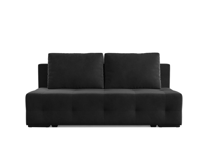 Диван-кровать Марсель 1 в обивке из велюра черного цвета - купить Прямые диваны по цене 31990.0