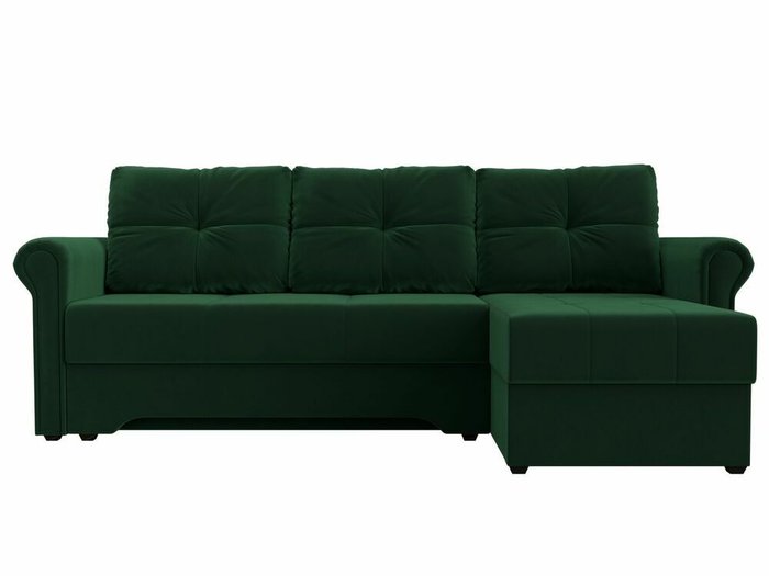 Угловой диван-кровать Леон зеленого цвета правый угол - купить Угловые диваны по цене 42999.0