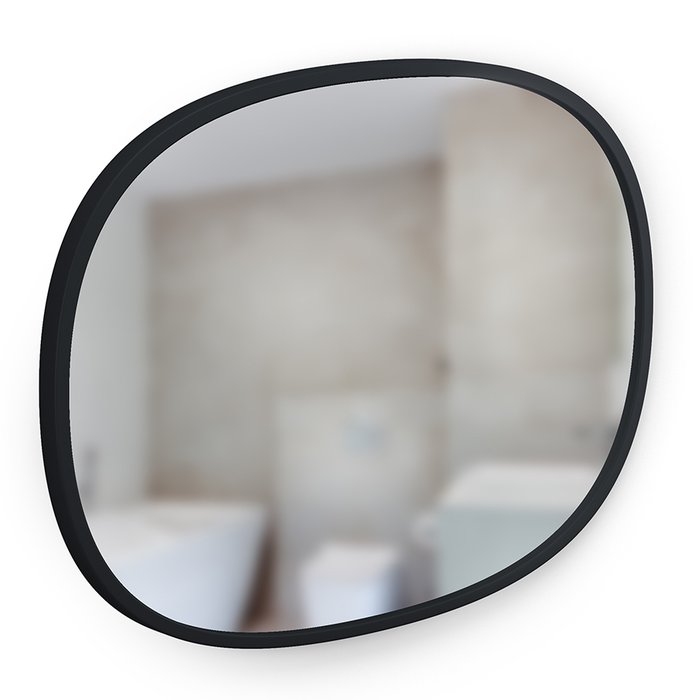 Зеркало настенное овальное Hub черное 45х60 - купить Настенные зеркала по цене 7500.0