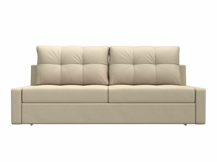 Прямой диван-кровать Мартин бежевого цвета (экокожа) - купить Прямые диваны по цене 39999.0