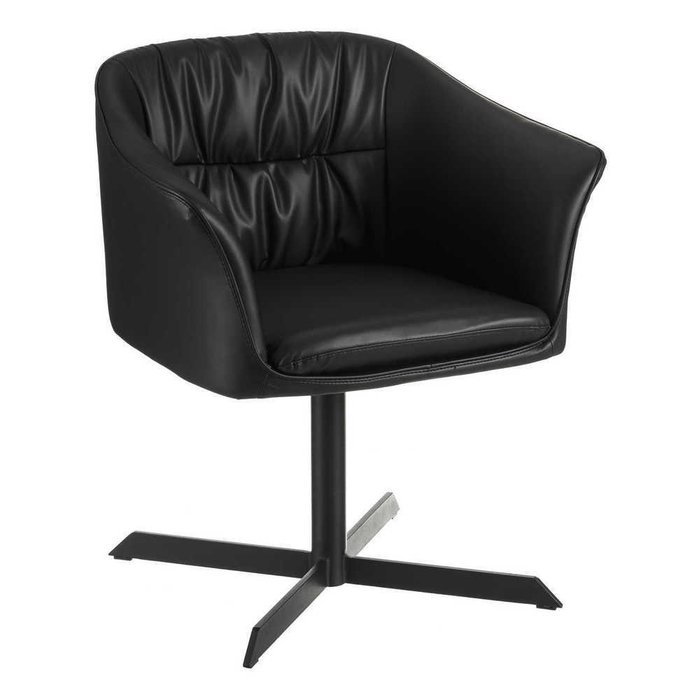 Кресло черного цвета на металлической ножке