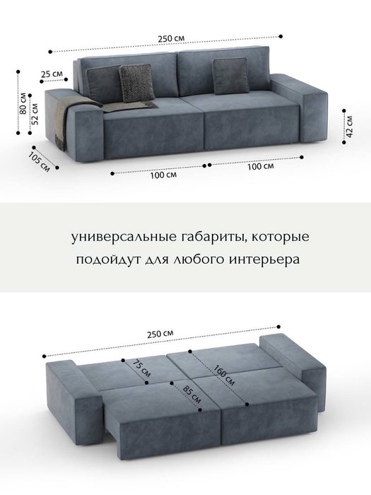 Диван модульный Формула темно-серого цвета - лучшие Прямые диваны в INMYROOM