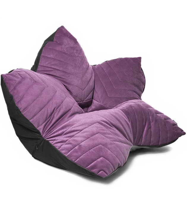 Кресло мешок Релакс Maserrati 18 L фиолетово-черного цвета 