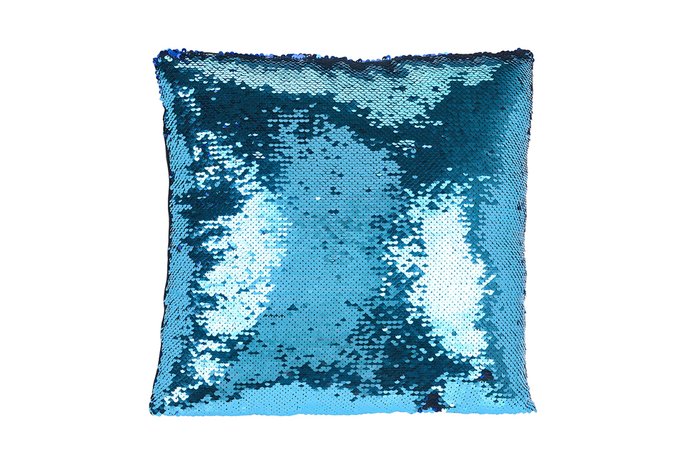  Подушка с пайетками голубого цвета