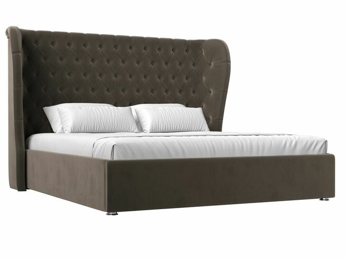 Кровать Далия 200х200 с подъемным механизмом коричневого цвета