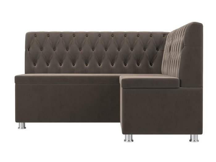Кухонный угловой диван Мирта коричневого цвета правый угол - купить Угловые диваны по цене 38999.0