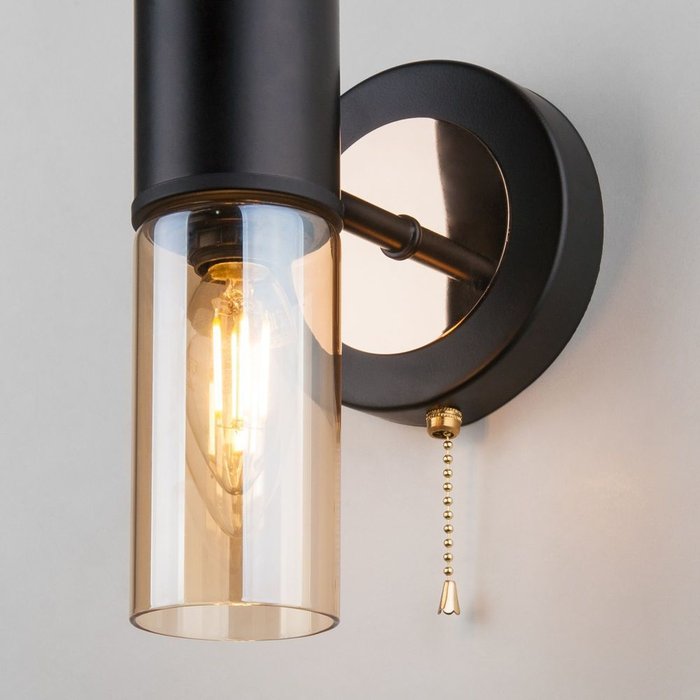 Настенный светильник Tesoro черного цвета в стиле лофт - лучшие Бра и настенные светильники в INMYROOM