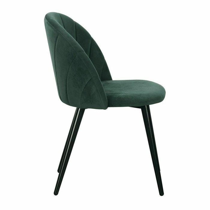 Стул бархатный Париж серо-зеленого цвета на черных ножках - купить Обеденные стулья по цене 6900.0